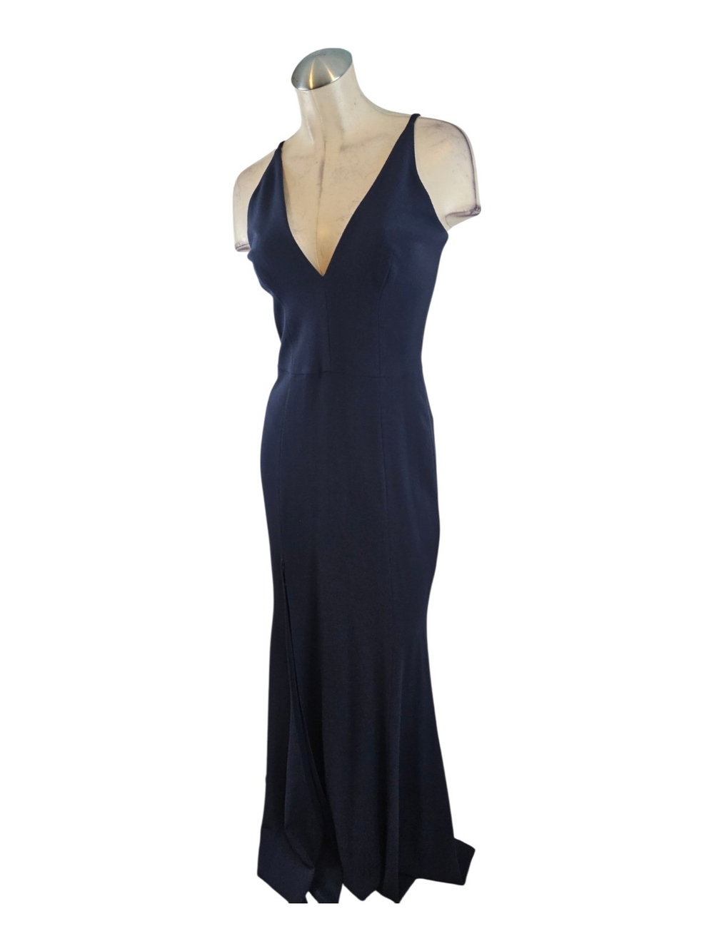 Dress the Population Navy Deep V Maxi Dress